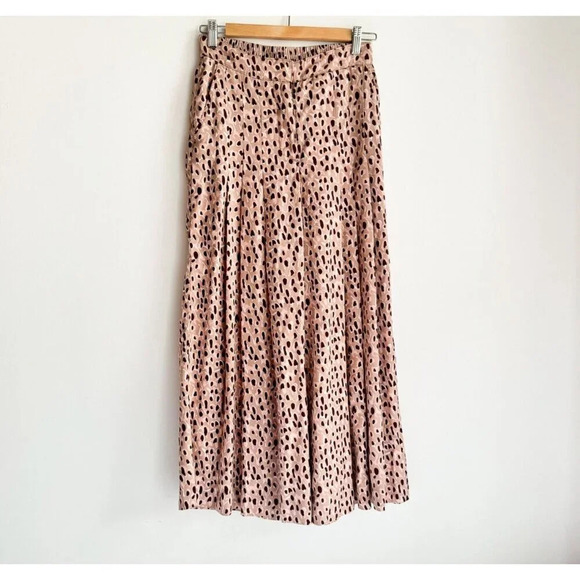 Anthropologie Isobel Pleated Leopard Printed Wide Leg Pants XS - Picture 1 of 5